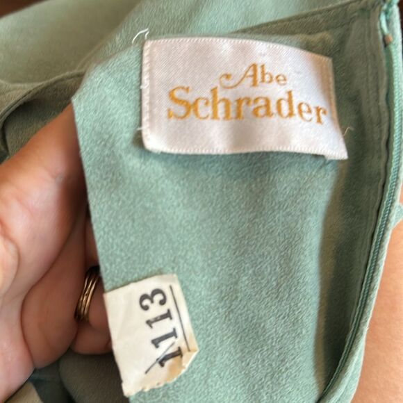 Vintage early 70s Abe Schrader Mint Green Ultra Suede Sleeveless Dress - Picture 8 of 8